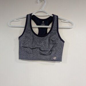 New Balance Space Dye Sports Bra White Navy Blue Size Small